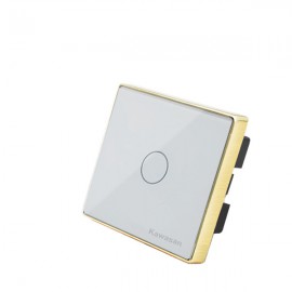 Công tắc wifi âm tường vuông CT1VW-WF-VV (Kính trắng viền vàng)