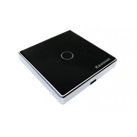 Công tắc wifi âm tường vuông CT1VB-WF-VB (Kính đen viền bạc)