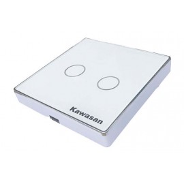 Công tắc wifi âm tường vuông CT2VW-WF-VB (Kính trắng viền bạc)