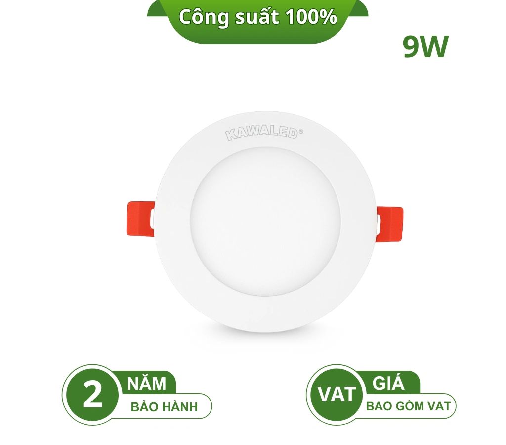 ĐÈN LED ÂM TRẦN PANEL MỎNG TRÒN 1 MÀU DL108-9W-T/V