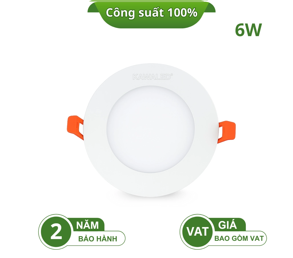 ĐÈN LED ÂM TRẦN PANEL MỎNG TRÒN 1 MÀU DL108-6W-T/V