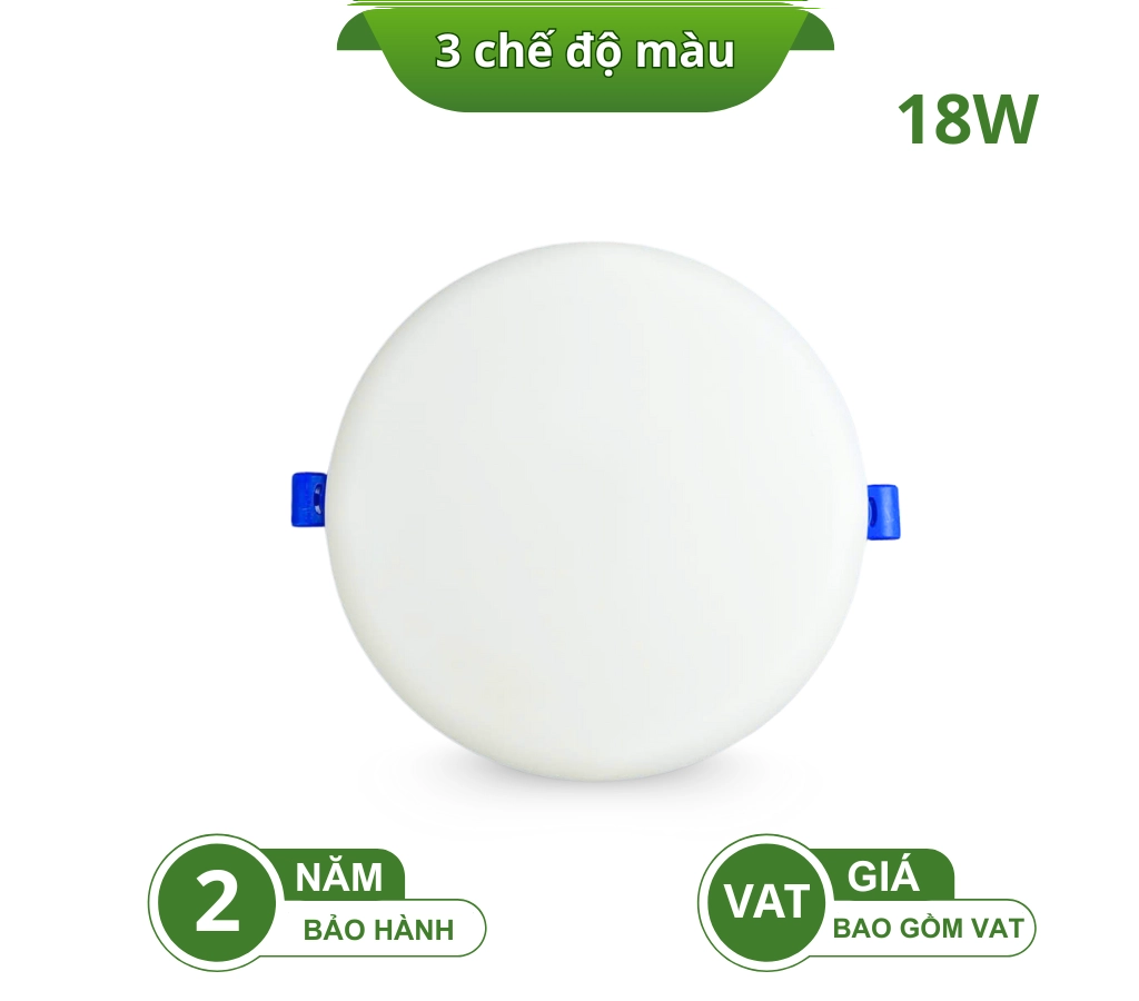 ĐÈN LED ÂM TRẦN TRÀN VIỀN 3 CHẾ ĐỘ MÀU DLK170-18W-3M