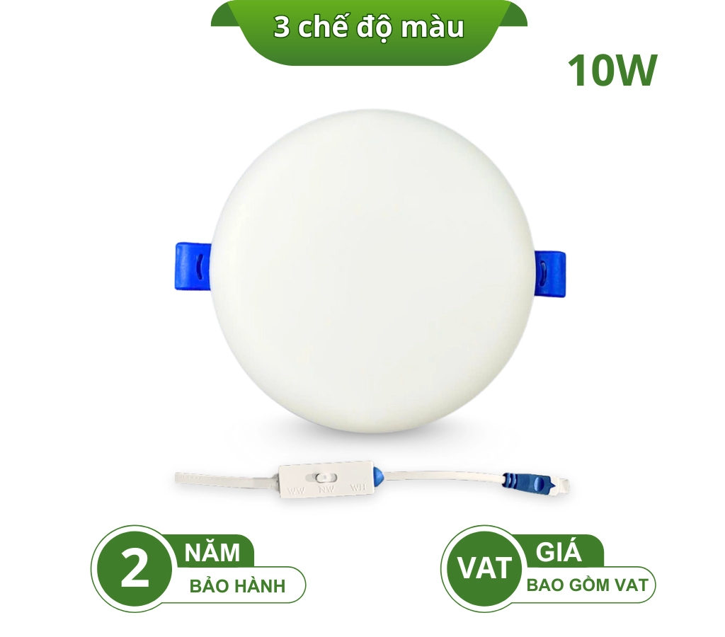 ĐÈN LED ÂM TRẦN TRÀN VIỀN 3 MÀU CHUYỂN MÀU BẰNG NÚT GẠT DLK120-10W-3CM