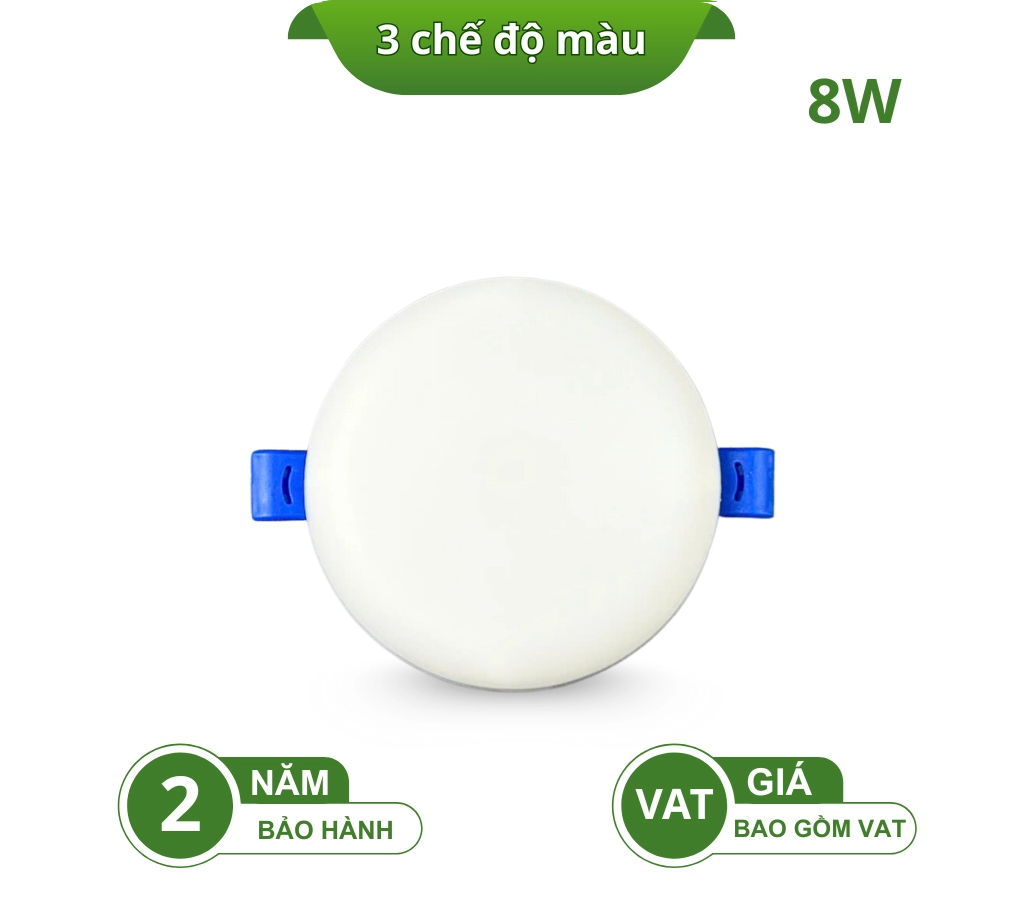 ĐÈN LED ÂM TRẦN TRÀN VIỀN 3 CHẾ ĐỘ MÀU DLK100-8W-3M