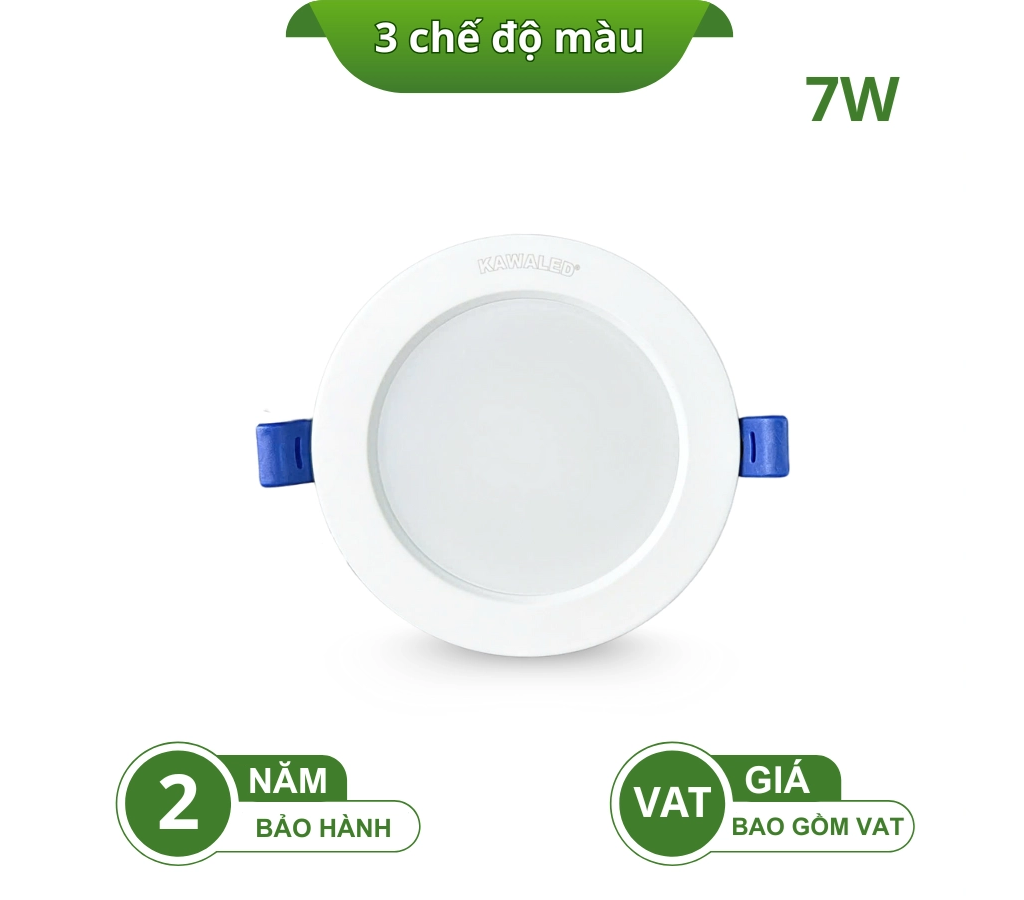 ĐÈN LED ÂM TRẦN ĐÚC NGUYÊN KHỐI 3 CHẾ ĐỘ MÀU DL90-7W-3M