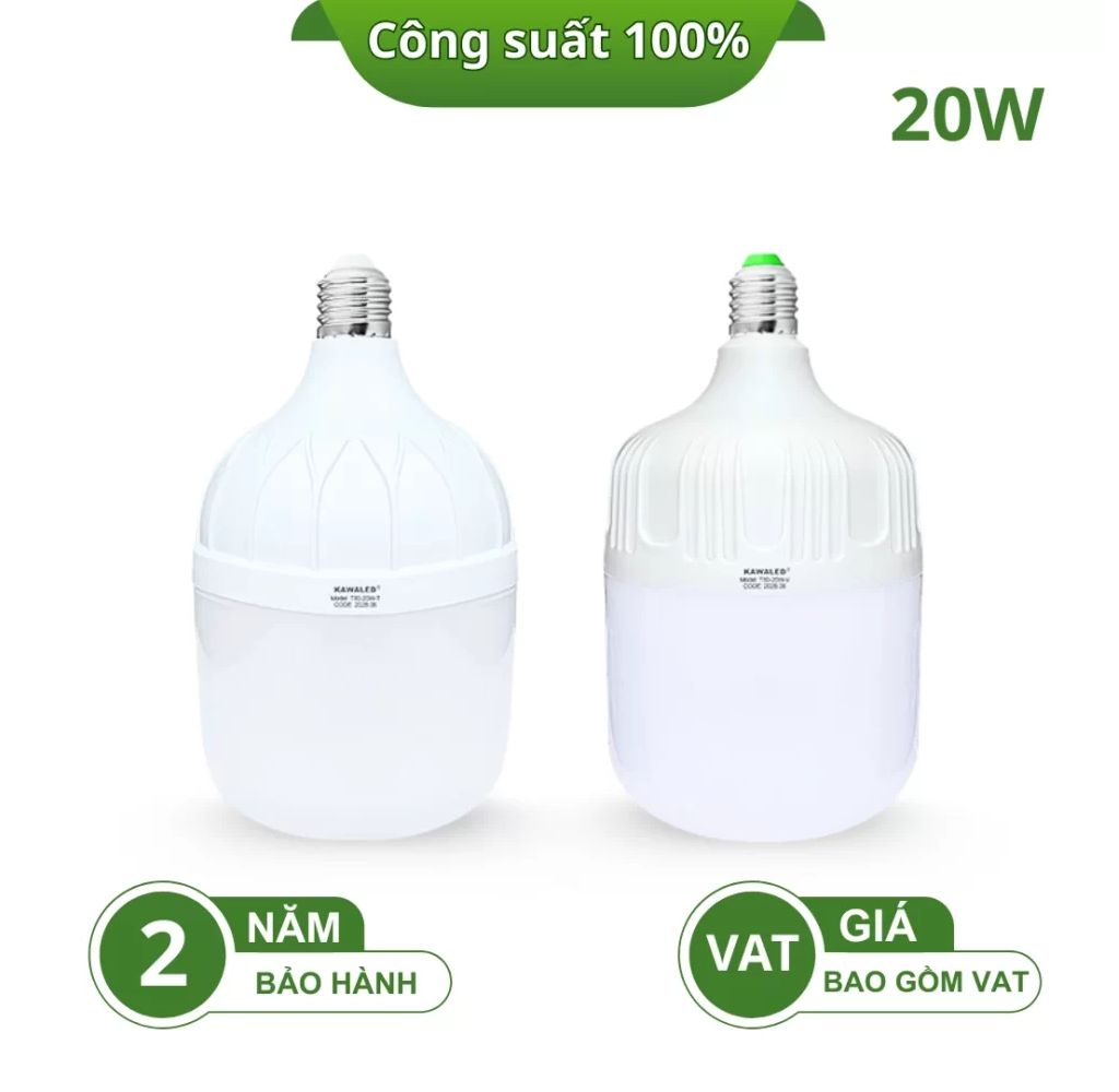 ĐÈN LED BULB TRỤ THÂN NHỰA T80-20W-T/V