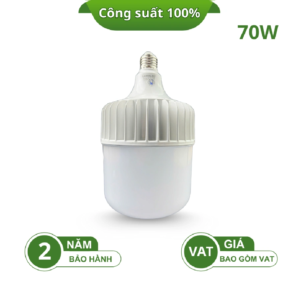 ĐÈN LED BULB TRỤ NHÔM ĐÚC TN140-70W-T/V E27