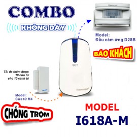 BỘ BÁO KHÁCH KHÔNG DÂY KẾT HỢP KIỂM SOÁT MỞ CỬA I618A-M