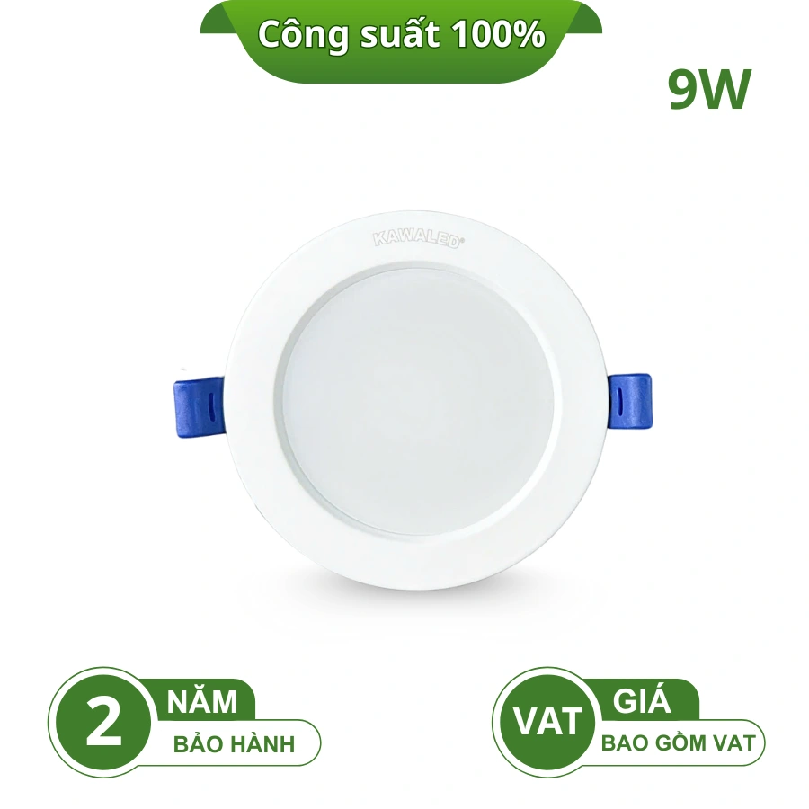 ĐÈN LED ÂM TRẦN ĐÚC NGUYÊN KHỐI 1 MÀU DL90-9W-T/V/TT